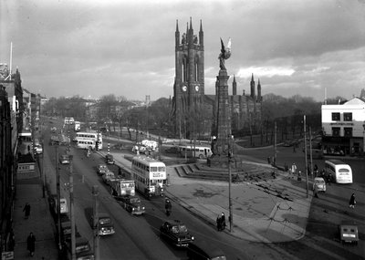 View of Haymarket and St Thomas Church, Newcastle upon Tyne, January 1956 by Unbekannt Unbekannt